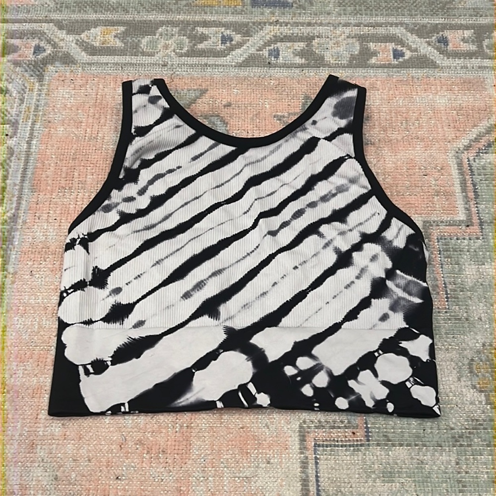 Black & White Tie Dye Sports Bra Tank